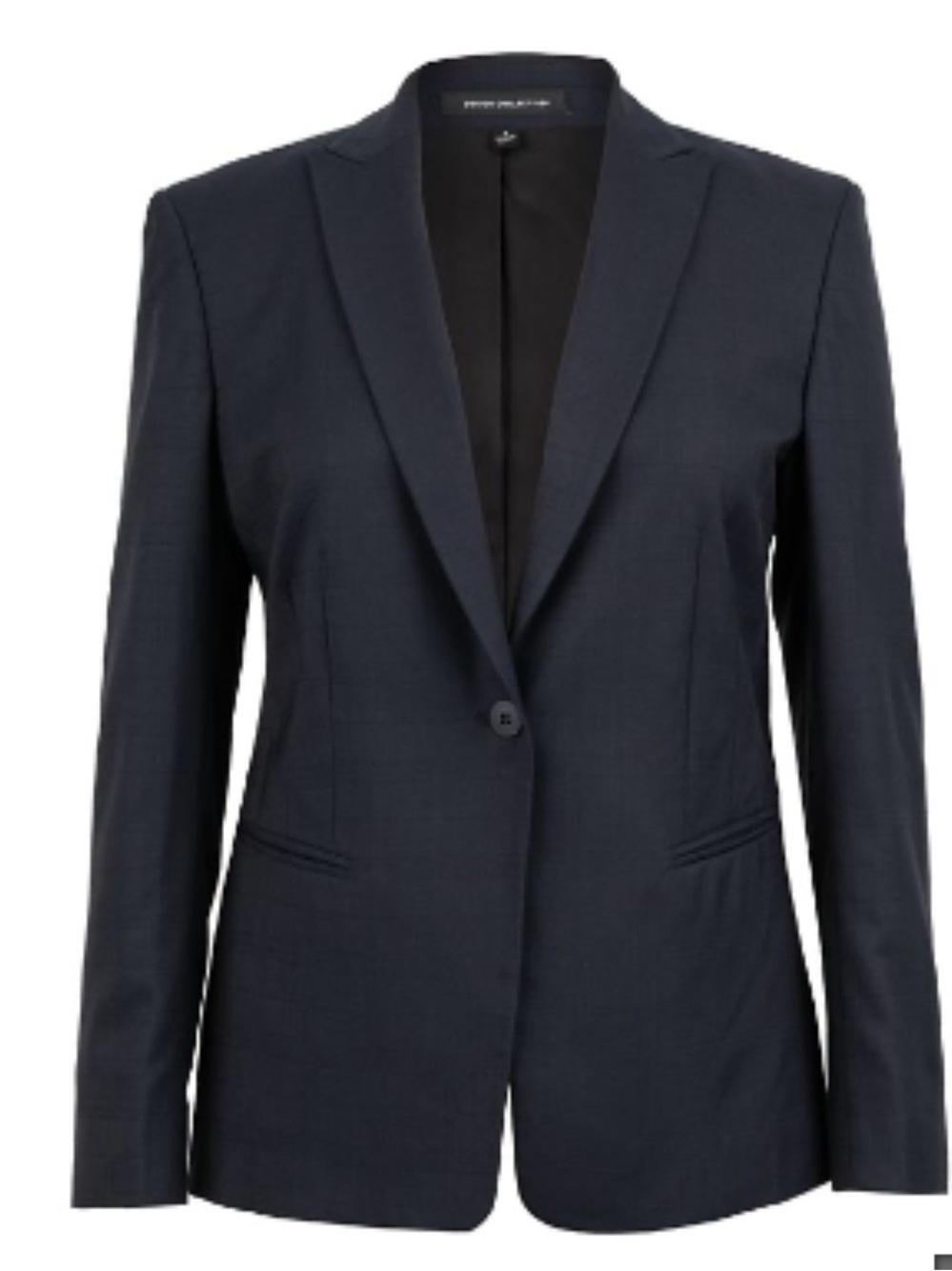 Tailored Single-Button Navy Blazer for Women